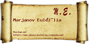 Marjanov Eulália névjegykártya